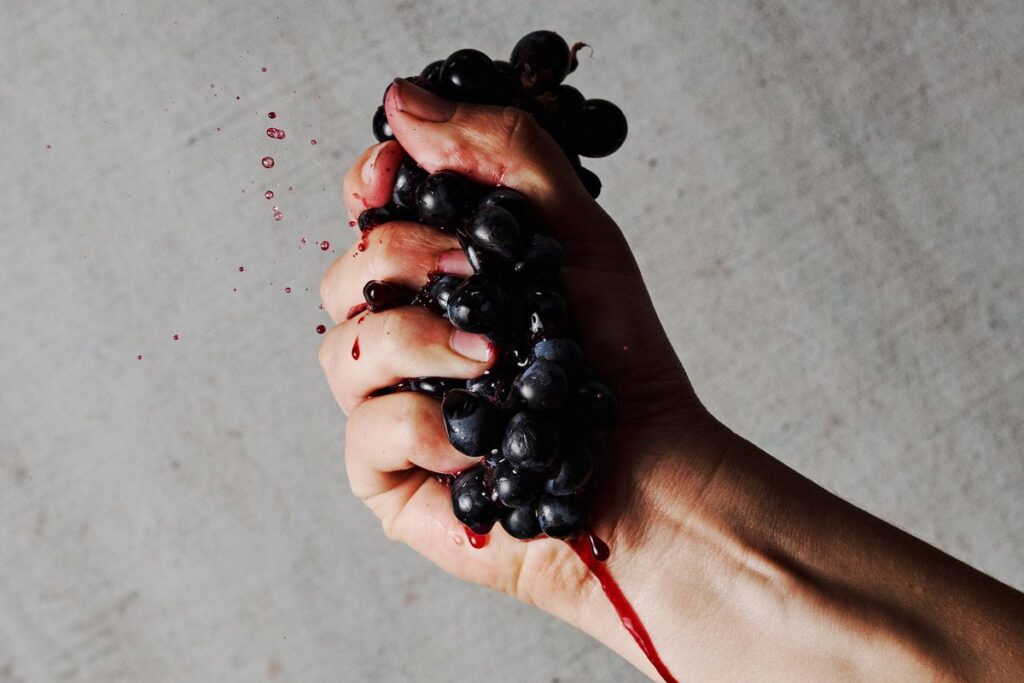 Виноград в руке
